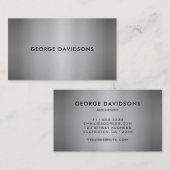 Moderne, minimalistische grijze geborsteld metaal  visitekaartje (Voorkant / Achterkant)