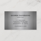 Moderne, minimalistische grijze geborsteld metaal  visitekaartje (Achterkant)
