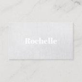 Moderne minimalistische grijze linnen achtergrond visitekaartje (Voorkant)