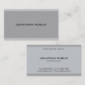 Moderne minimalistische grijze Sjabloon Elegant Tr Visitekaartje (Voorkant / Achterkant)