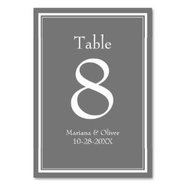 Moderne Minimalistische Grijze Tafel Nummer Kaart