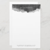 Moderne minimalistische grijze Waterverf splash Briefpapier (Voorkant / Achterkant)