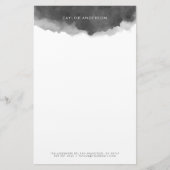 Moderne minimalistische grijze Waterverf splash Briefpapier (Voorkant)