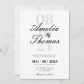 Moderne Minimalistische Grijze & Zwarte Script Tro Kaart (Voorkant)