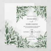 Moderne, minimalistische groen Eucalyptus Foliage Kaart (Voorkant / Achterkant)