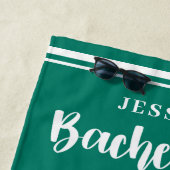 Moderne Minimalistische Groene Bachelorette Weeken Strandlaken (In situ)