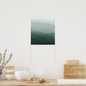 Moderne minimalistische groene bergen Abstract Poster (Keuken)