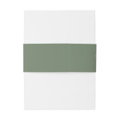 Moderne Minimalistische Groene Blad Bruiloft Uitnodigingen Wikkel (Achterkant Voorbeeld)
