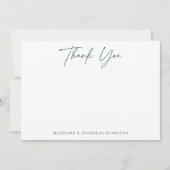 Moderne minimalistische groene botanische dank u notitiekaartje (Voorkant)