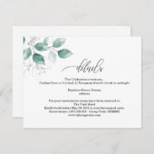 Moderne minimalistische groene bruiloft - Details  Informatiekaartje (Voorkant / Achterkant)