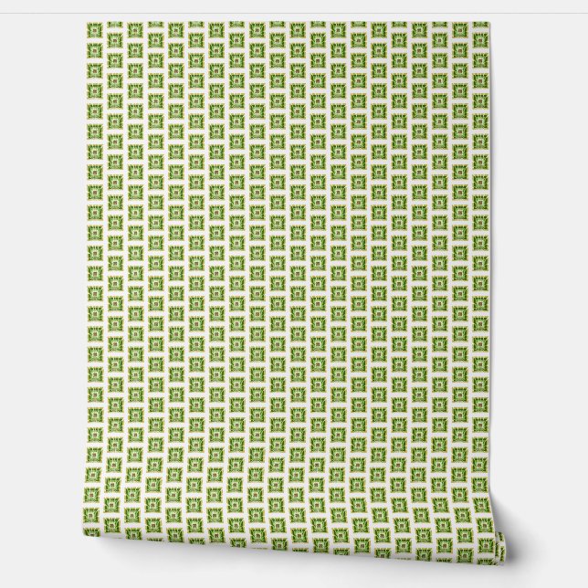 Moderne minimalistische groene fusie botanische behang (Afrollen)