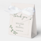 Moderne Minimalistische Groene Geometrische Trouwd Bedankdoosjes (Voorkant Zijde)