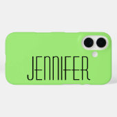 Moderne minimalistische, groene, gepersonaliseerde Case-Mate iPhone case (Achterkant (horizontaal))