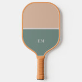 Moderne, minimalistische groene Initialen Pickleball Paddle (Achterkant)