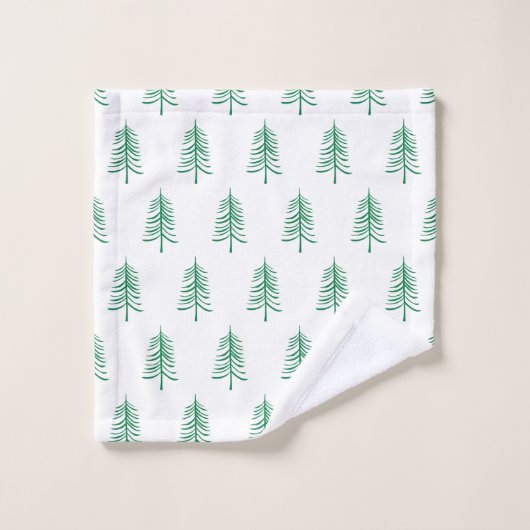Moderne minimalistische groene kerstboom bad handdoek (Wasdoekje)
