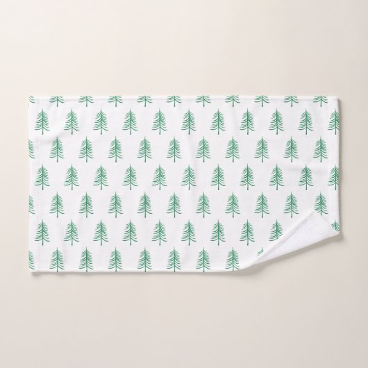 Moderne minimalistische groene kerstboom bad handdoek (Handdoek)