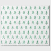 Moderne minimalistische groene kerstboom cadeaupapier (Vlak)