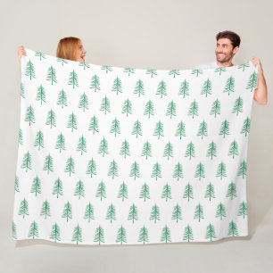 Moderne minimalistische groene kerstboom fleece deken