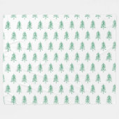 Moderne minimalistische groene kerstboom fleece deken (Voorkant (Horizontaal))