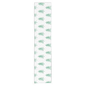 Moderne minimalistische groene kerstboom korte tafelloper (Voorkant)