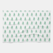 Moderne minimalistische groene kerstboom theedoek (Horizontaal)