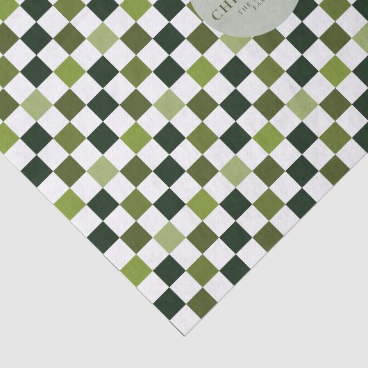 Moderne minimalistische groene kerstcheque tissuepapier (Detail)