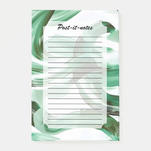 Moderne Minimalistische Groene Kwaststreken Abstra Post-it® Notes (Voorkant)