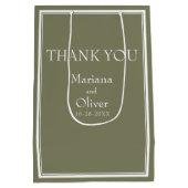 Moderne minimalistische groene medium geschenktas medium cadeauzakje (Achterkant)