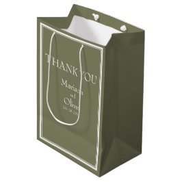 Moderne Minimalistische Groene Middelgrote Cadeaut Medium Cadeauzakje