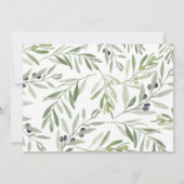 Moderne minimalistische groene olijftak gebladerte aankondiging (Achterkant)