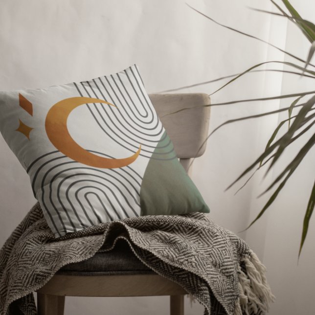 Moderne minimalistische groene Oranje vorm Kussen (Creator heeft geüpload)