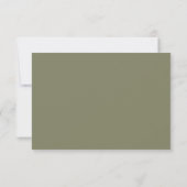Moderne Minimalistische Groene RSVP Kaart (Achterkant)