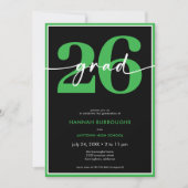 Moderne Minimalistische Groene Script Afstudeerfee Kaart (Voorkant)