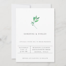 Moderne Minimalistische Groene Trouw Uitnodiging