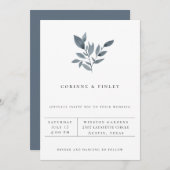 Moderne Minimalistische Groene Trouw Uitnodiging (Voorkant / Achterkant)