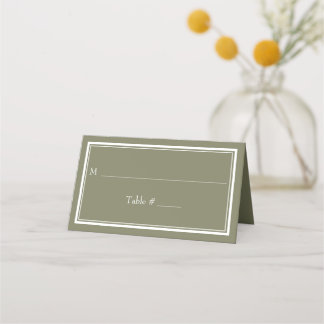 Moderne Minimalistische Groene Trouwrand Plaatskaartje