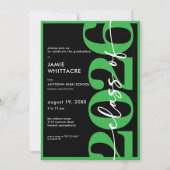 Moderne Minimalistische Groene Typografie Afstudee Kaart (Voorkant)