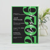 Moderne Minimalistische Groene Typografie Afstudee Kaart (Staand voorkant)
