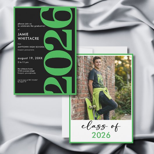 Moderne Minimalistische Groene Typografie Afstudee Kaart