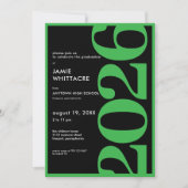 Moderne Minimalistische Groene Typografie Afstudee Kaart (Voorkant)