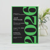 Moderne Minimalistische Groene Typografie Afstudee Kaart (Staand voorkant)
