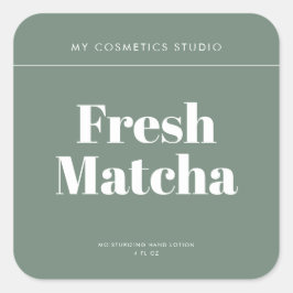 Moderne minimalistische groene verpakking Cosmetic Vierkante Sticker