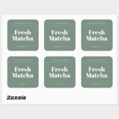 Moderne minimalistische groene verpakking Cosmetic Vierkante Sticker (Vel)