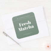 Moderne minimalistische groene verpakking Cosmetic Vierkante Sticker (Envelop)