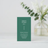 Moderne Minimalistische Groene Witte QR Code Visitekaartje (Staand voorkant)