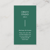 Moderne Minimalistische Groene Witte QR Code Visitekaartje (Voorkant)