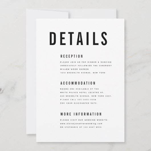 Moderne minimalistische grote gedurfde monogram de kaart (Achterkant)