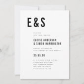 Moderne minimalistische grote gedurfde monogram fo kaart (Voorkant)