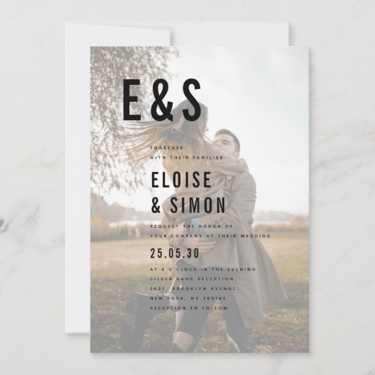 Moderne Minimalistische Grote Krachtige Monogram F Kaart (Voorkant)