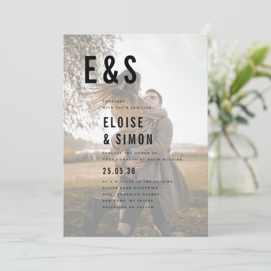 Moderne Minimalistische Grote Krachtige Monogram F Kaart (Staand voorkant)